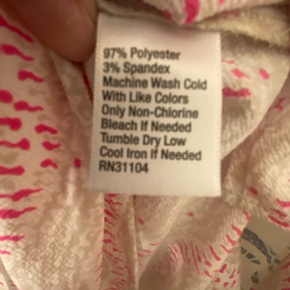 New Directions Chevron Pattern Pink and Cream Shift Dress Feminine Girly - Picture 5 of 7